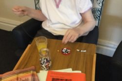 Residents-making-some-decorations-for-Black-History-Month