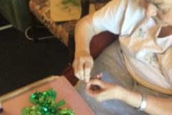 Residents-making-crafts-for-St-Patricks-Day-
