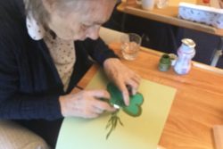 Residents-making-crafts-for-St-Patricks-Day-