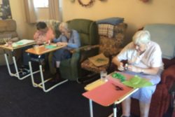 Residents-making-crafts-for-St-Patricks-Day-