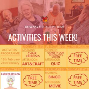 We have another week of activities planned for our residents