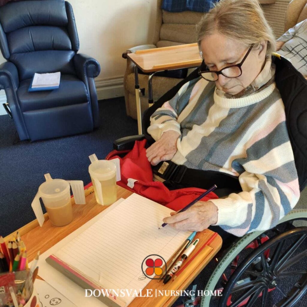Yvonne has been practicing her writing and exercising her hand