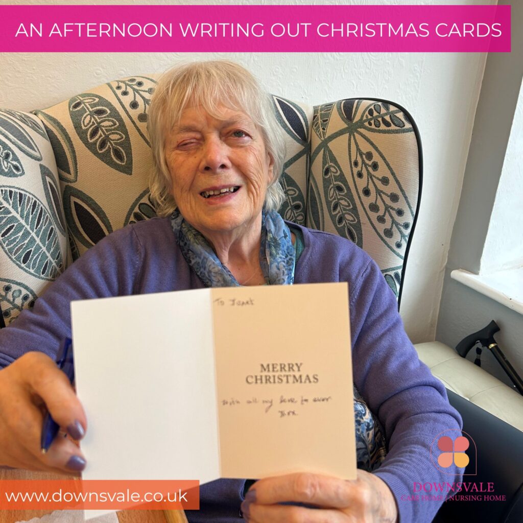 Writing Christmas Cards at Downsvale Nursing Home